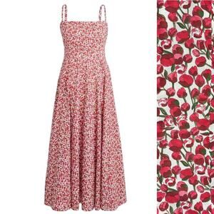 j crew seamed flare midi dress J. Crew | Dresses | J Crew Liberty Fabric Seamed Flare Midi Dress Womens  Size 6 Elizas Red New